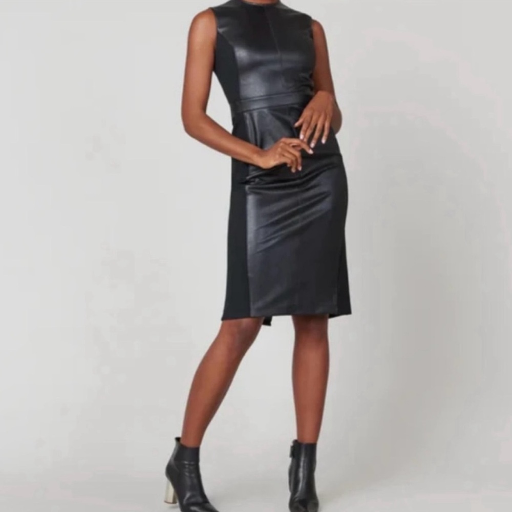 SPANX faux leather sheath dress - Picture 2 of 9
